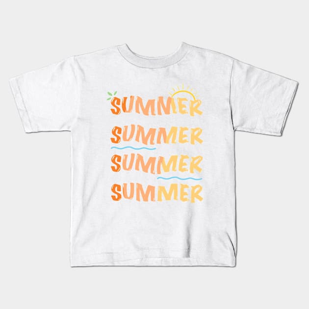 Sunny Summer Kids T-Shirt by withpingu